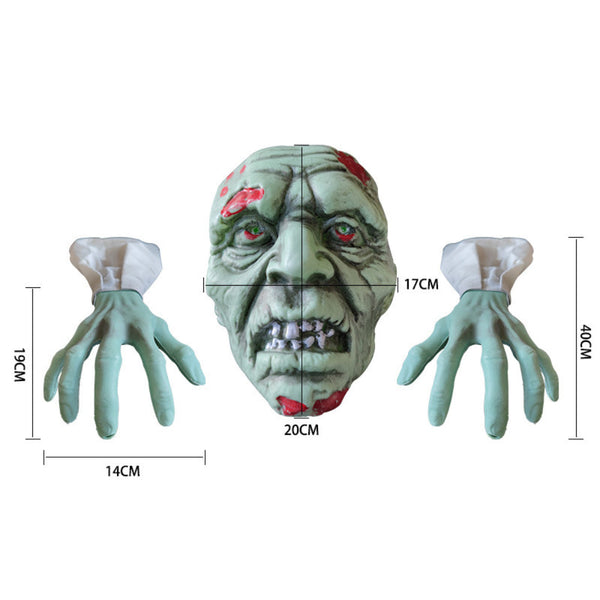 Artificial Skull Head Skeleton Hands Ornament Gift for Halloween Theme Party