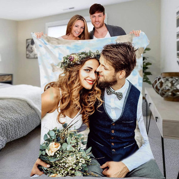 Custom Couple Photo Blanket Wedding Anniversary Blanket For Christmas Gifts
