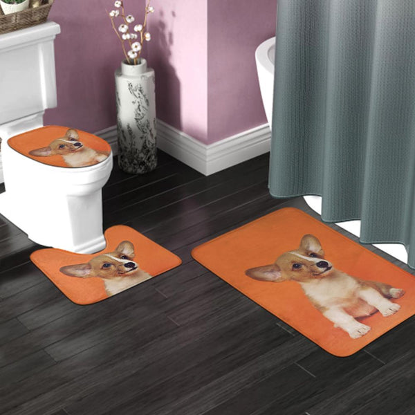 Custom Floor Mat Made Personalized Water Absorption Non Slip Bath Toilet Mat 3 Piece Set Toilet Mat For Family