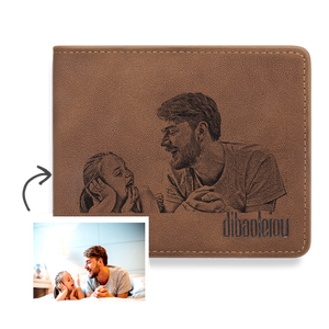 Men's Custom Photo Wallet - Brown For Dad