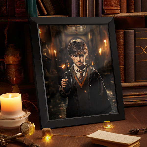 Custom Face Harry Potter Wooden Frame Gifts for Him Personalized Photo Portrait