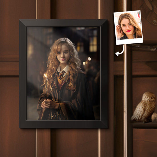 Custom Face Harry Potter Wooden Frame Gifts for Him Personalized Photo Portrait