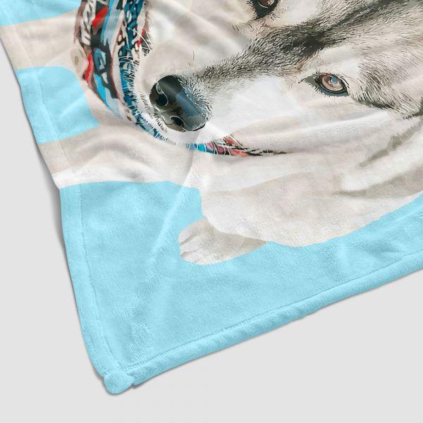 Custom Dog Blankets  For Christmas Gifts Personalized Pet Photo Blankets Painted Art Portrait Fleece Throw Blanket