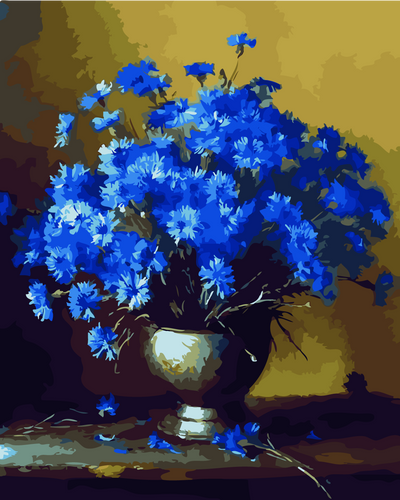 Flower DIY Paint By Numbers Kits Blue Flower DIY Paint By Numbers