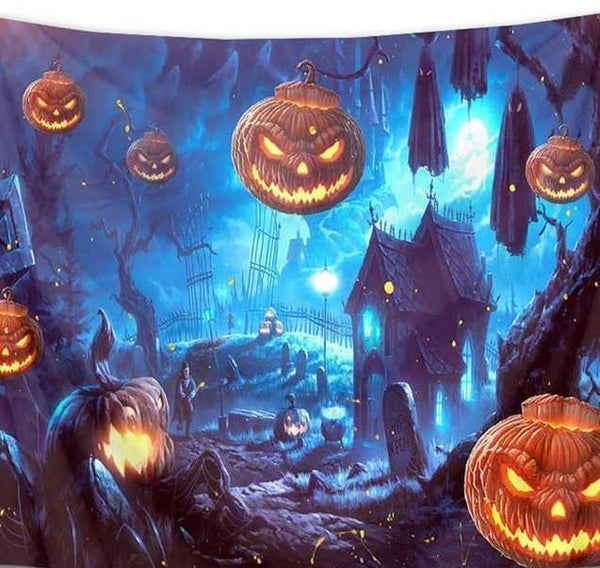 Halloween Gift Pumpkin Hanging Tapestry Wall Decor Best Decoration Festival Decor Gift