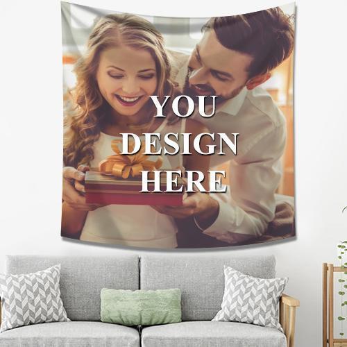 Custom Family Photo Tapestry Personalized Short Plush Wall Decor Hanging Painting Gift For Friend For Christmas Gift