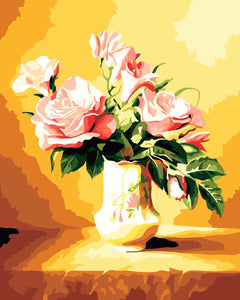 Pink Rose DIY Paint By Numbers Kits Flower DIY Paint By Numbers