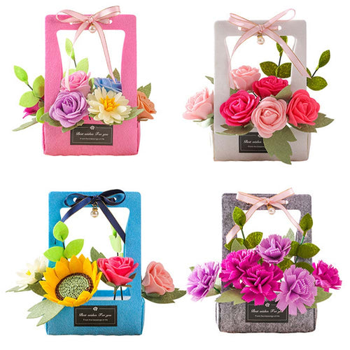 Pearl Rose Portable Flower Basket For Mother's Day