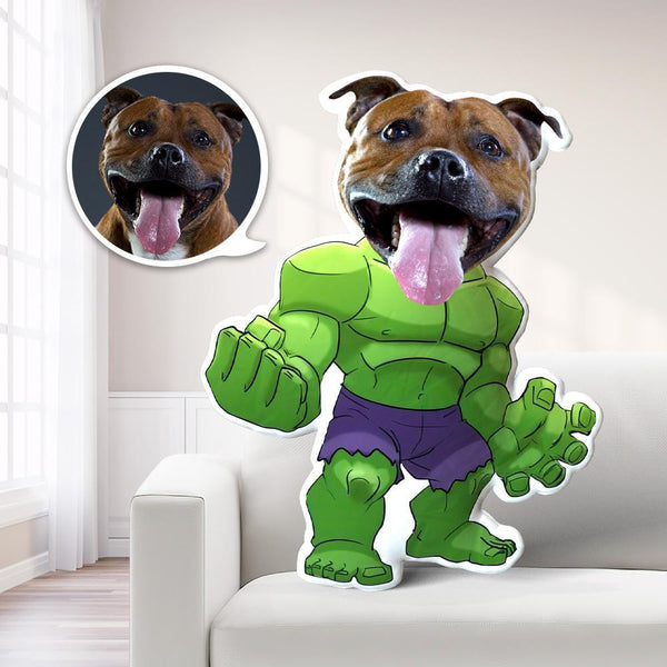 The Hulk Photo Pillow Dog Face Pillow Personalized Pet Pillow Custom Pillow Costume MiniMe Doll
