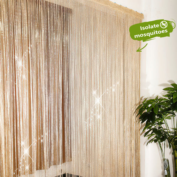 String Curtain Fly Screen Doors Cutain Multi-Function Insect Screen or Room Divider Pasted String Curtain (100x200cm)