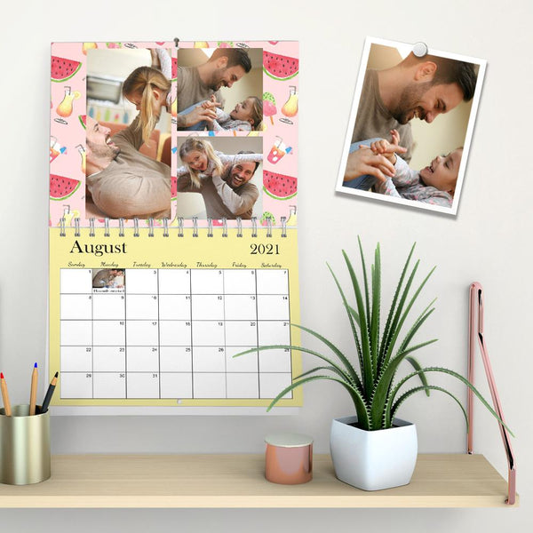 Custom Photo Gallery Wall Calendar Record Warm Moments Gifts for Family