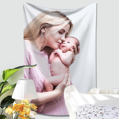 Customized Photo Tapestry Short Plush Wall Decor Hanging Painting Family Gift