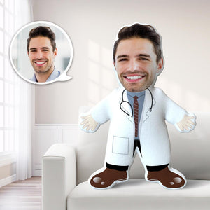 Personalized Photo My face on Pillows Custom Minime Dolls Gag Gifts Toys Male Doctor Costume
