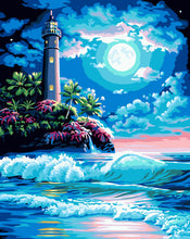 Moonlight Lighthouse DIY Paint By Numbers Kits Creative Wall Art DIY Handmade Gift Home Decor