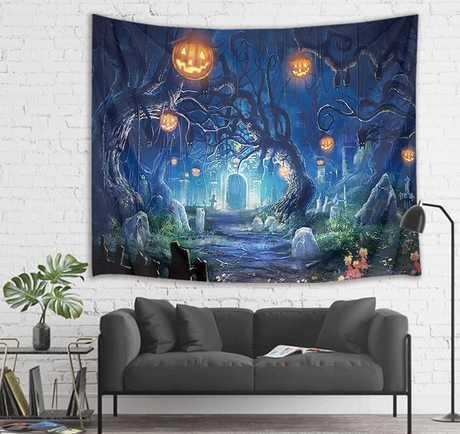 Halloween Gift Pumpkin Hanging Tapestry Wall Decor Best Decoration Festival Decor Living Room
