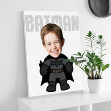 Custom Minime Face Photo Canvas Prints Wall Art Personalized Batman Frame for Him