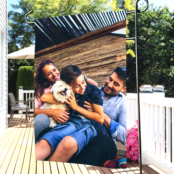 Personalized Gift Custom Photo Outdoor Garden Flag Family Courtyard Flag (12in x 18in)