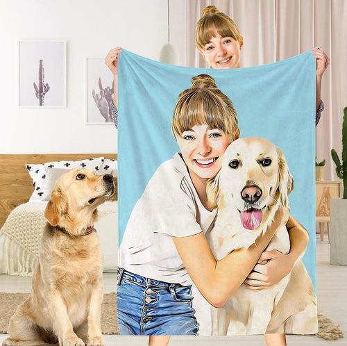 Custom Pets Dog Photo Fleece Blanket Personalized Fleece Blanket Memory Gift