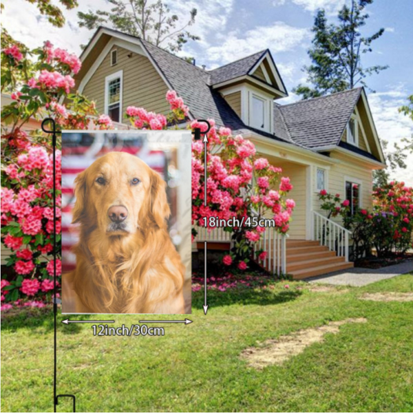 Custom Garden Flag Dog Photo Garden Flag  Best Gift for Family(12in x 18in)