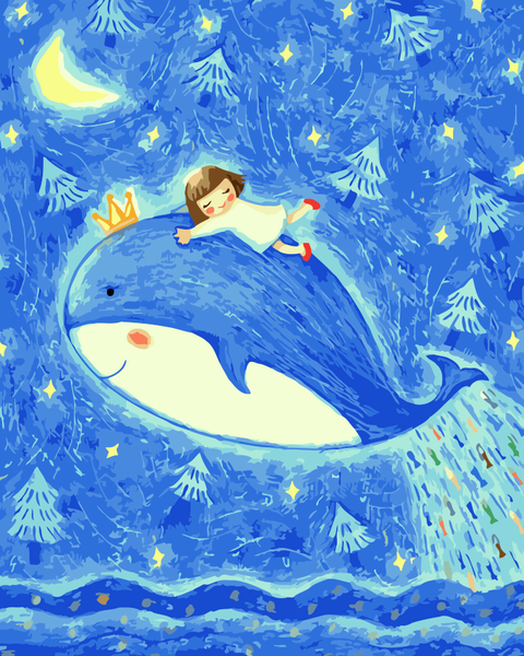 Cute Baby Whale DIY Paint By Numbers Kits Creative Wall Art