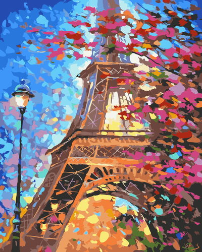 The Eiffel Tower in Moonlight DIY Paint By Numbers Kits
