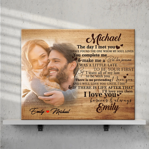 Custom Photo Wall Decor Painting Canvas Personalized Gifts with Couple Name