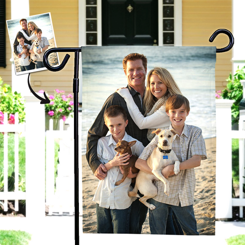 Gift for Her Custom Photo Outdoor Garden Flag-To My Family  (12in x 18in)
