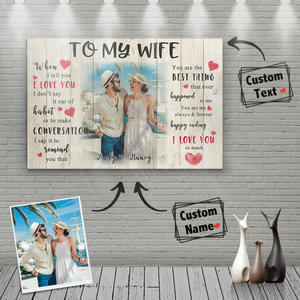 Custom Lover Photo Wall Decor Painting Canvas Love Letter to Wife