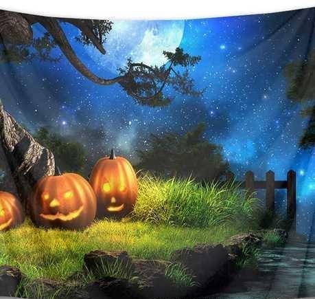 Halloween Gift Witch Pumpkin Hanging Tapestry Wall Decor Best Decoration Festival Decor