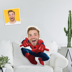 Custom Face Photo Minime Throw Pillow Personalized Spiderman Minime Throw Pillow