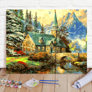 Custom Photo Painting Home Decor Wall Hanging-Country House Painting DIY Paint By Numbers