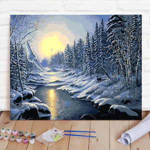 Custom Photo Painting Home Decor Wall Hanging-Ice Lake Painting DIY Paint By Numbers