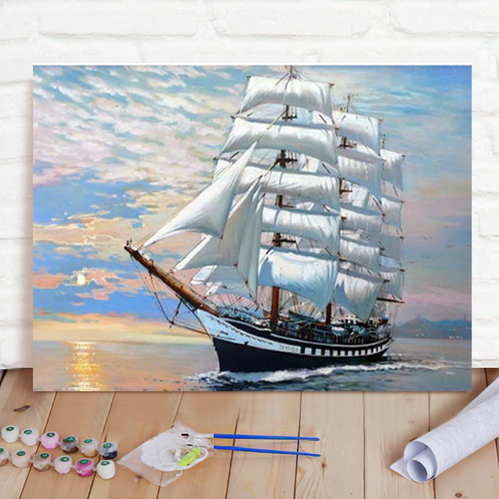 Custom Photo Painting Home Decor Wall Hanging-Set Sail Painting DIY Paint By Numbers