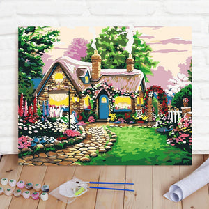 Christmas Gifts Custom Photo Painting Home Decor Wall Hanging-Fairy tale house Painting DIY Paint By Numbers