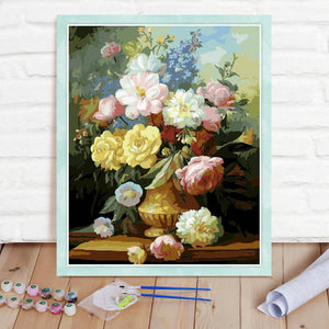 Custom Photo Painting Home Decor Wall Hanging-Rich flower Painting DIY Paint By Numbers