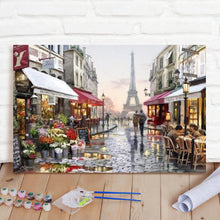 Custom Photo Painting Home Decor Wall Hanging-Romantic Paris Painting DIY Paint By Numbers
