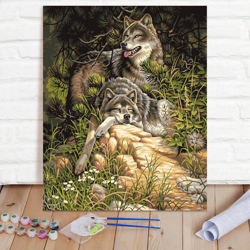 Custom Photo Painting Home Decor Wall Hanging-Wild wolf Painting DIY Paint By Numbers