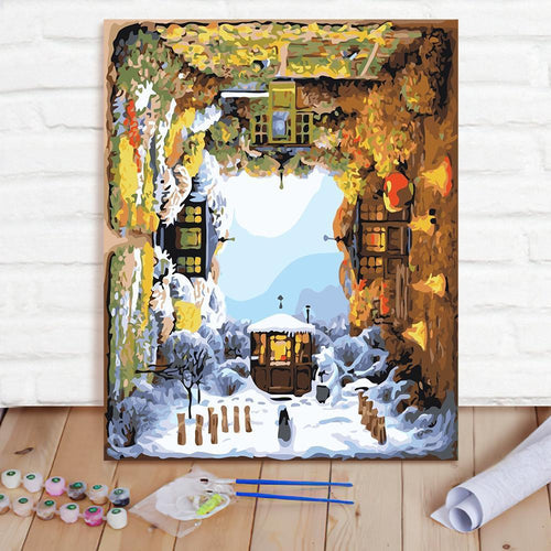 Custom Photo Painting Home Decor Wall Hanging-Revolving seasons Painting DIY Paint By Numbers