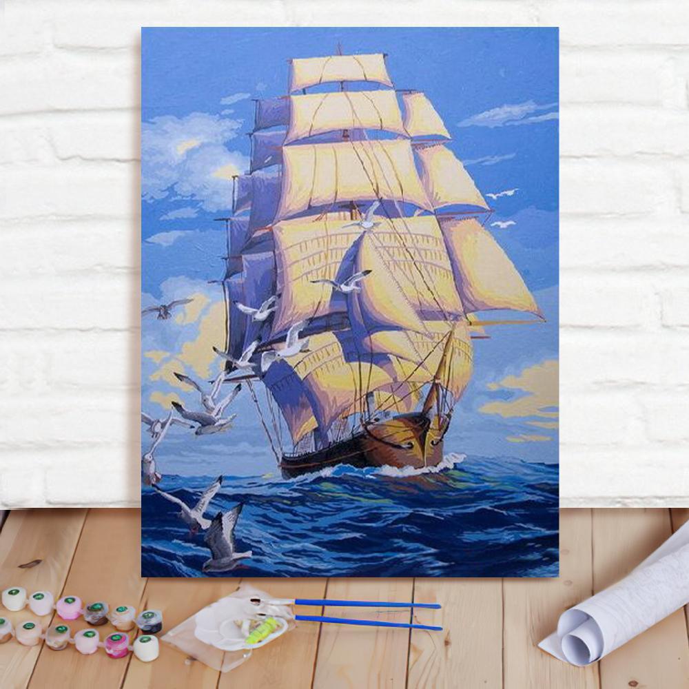 Custom Photo Painting Home Decor Wall Hanging-Galleon Painting DIY Paint By Numbers