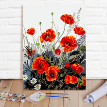 Custom Photo Painting Home Decor Wall Hanging-Red poppy Painting DIY Paint By Numbers