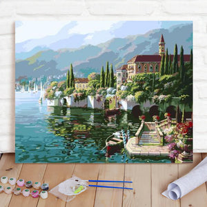 Custom Photo Painting Home Decor Wall Hanging-Lakeside Painting DIY Paint By Numbers