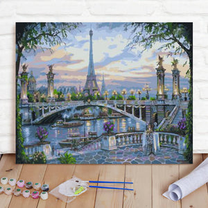 Custom Photo Painting Home Decor Wall Hanging-Iron tower Painting DIY Paint By Numbers