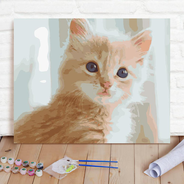 Custom Photo Painting Home Decor Wall Hanging-Cat Pussy Cat Painting DIY Paint By Numbers