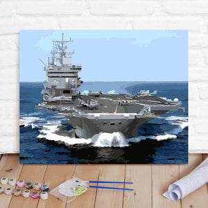 Custom Photo Painting Home Decor Wall Hanging-Aircraft Carrier PaintingDIY Paint By Numbers  DIY Paint By Numbers