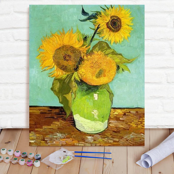 Custom Photo Painting Home Decor Wall Hanging-Van Gogh's Sunflower PaintingDIY Paint By Numbers  DIY Paint By Numbers