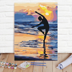 Custom Photo Painting Home Decor Wall Hanging-Beach Ballet PaintingDIY Paint By Numbers  DIY Paint By Numbers