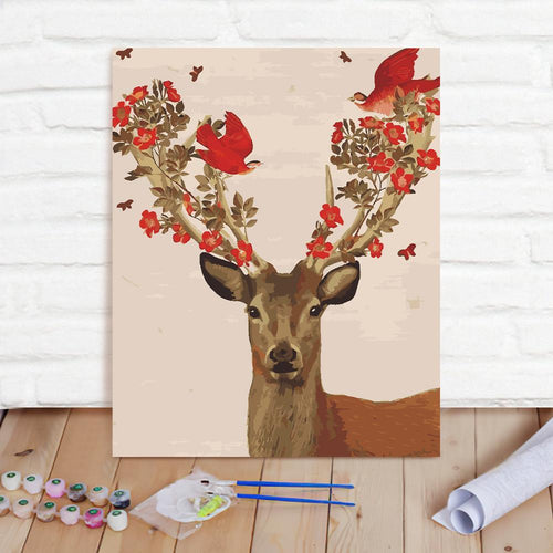 Custom Photo Painting Home Decor Wall Hanging-Annunciation Deer Painting DIY Paint By Numbers
