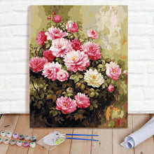 Custom Photo Painting Home Decor Wall Hanging-Beautiful Pink flowers Painting DIY Paint By Numbers