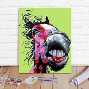 Custom Photo Painting Home Decor Wall Hanging-Silly Donkey Painting DIY Paint By Numbers