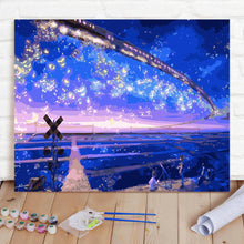 Custom Photo Painting Home Decor Wall Hanging-Beautiful Star Train Painting DIY Paint By Numbers
